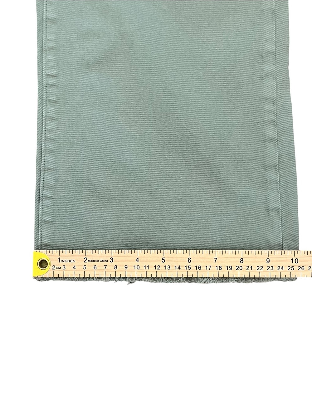 Joe's Jeans High Rise Thyme Green Wide Leg Raw Hem Cropped Pants Sz 26 - Picture 9 of 9